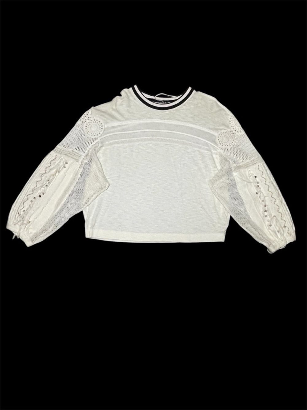 Free People Marakesh Embellished Sleeve Sweater